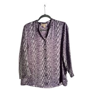Michael Kors Women’s Medium Snakeskin Print Blouse Long Sleeve